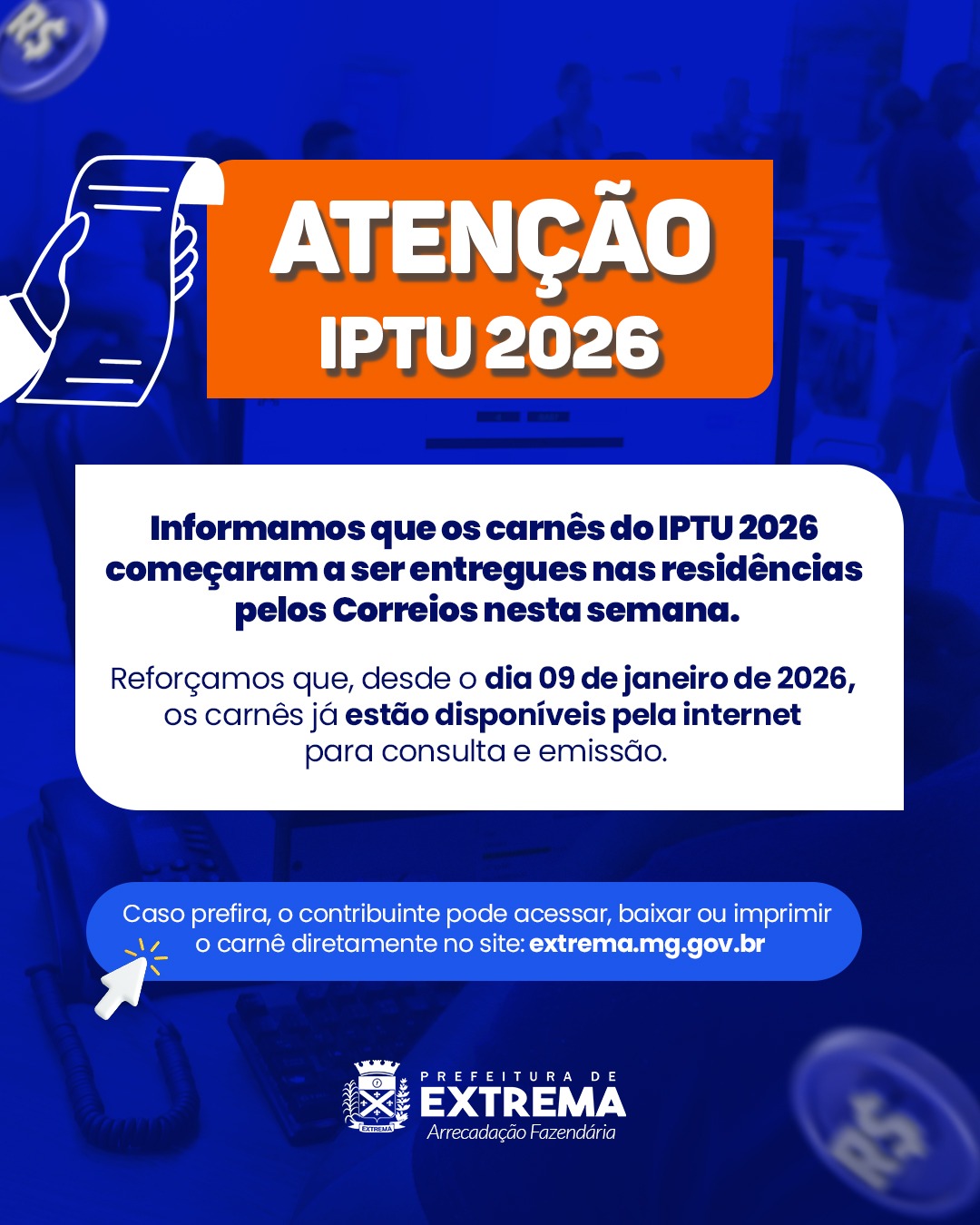 Post do instagram da Prefeitura de Mandirituba