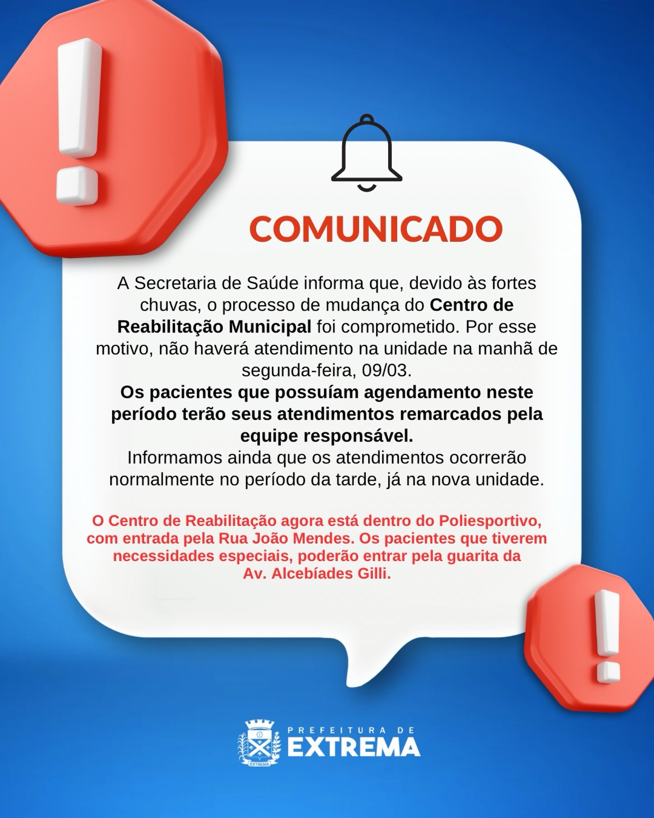 Post do instagram da Prefeitura de Mandirituba